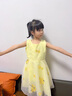 迪士尼女童夏季六一兒童禮物洋氣連衣裙韓版公主裙刺繡網(wǎng)紗無袖連衣裙 向日葵連衣裙 黃色 110 建議身高100cm 曬單實拍圖