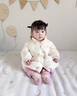 班喜迪女童秋冬外套2025新款洋氣兒童加絨棉服棉襖冬季嬰兒寶寶夾棉棉衣 米色 80 曬單實(shí)拍圖