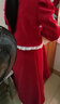 OEHE女童小香風(fēng)年服套裝裙冬季加絨款中大兒童女孩過(guò)年紅色喜慶兩件套 紅色加絨 170 曬單實(shí)拍圖