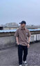 逐夢(mèng)顏工裝polo領(lǐng)短袖t恤男美式復古潮流個(gè)性寬松T恤大碼日系潮牌上衣服 棕色 XL 曬單實(shí)拍圖