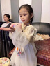 迪士尼（Disney）女童連衣裙春秋2025新款兒童春裝長(cháng)袖蕾絲公主裙女孩洋氣蓬蓬紗裙 杏色春秋款 120 碼(建議身高100-110) 曬單實(shí)拍圖