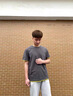 杉努（SHANNU）短袖t恤男士夏季大碼衣服韓版青年學(xué)生純棉體恤半袖純色內(nèi)搭男裝 102深灰 L 曬單實(shí)拍圖
