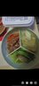 木子丘分格飯盒上班族食堂可微波爐帶飯成人打飯便當盒餐盒三格分隔餐盤 帶蓋-奶綠（英文字母） 1層 900ml 異形三格陶瓷碗 曬單實拍圖