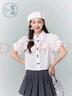 紫涵（ZIHAN）紫涵白色翻領(lǐng)短袖襯衫女夏季新款森系簡(jiǎn)約短款減齡小個(gè)子襯衣 白色 M 曬單實(shí)拍圖
