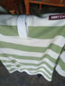 薩姆依  夏季鹽系穿搭俏皮活潑炸街小個(gè)子學(xué)院風(fēng)條紋POLO領(lǐng)短袖T恤女韓版寬松日系小清新百搭休閑上衣 綠條紋 M 曬單實(shí)拍圖