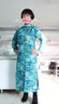 亂在江南亞麻連衣裙女春秋長款長袖優(yōu)雅立領(lǐng)盤扣改良旗袍裙 藍(lán)色 L 曬單實拍圖