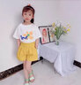 迪士尼女童夏裝套裝2025新款洋氣小女孩夏季韓版短褲短袖運動(dòng)套裝網(wǎng)紅潮 黃色兩件套 130 cm 曬單實(shí)拍圖