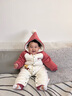 顆粒熊（KELIXIONG）3-12個月嬰兒衣服冬季連帽連體衣寶寶夾棉加厚哈衣棉衣外出服 聆聽初雪落 260克 90cm 適合12-24月 曬單實拍圖