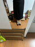 CHARLES&KEITH拼色綁帶平跟芭蕾舞鞋單鞋平底鞋鞋子女鞋生日禮物CK1-70380979 BLACK TEXTURED黑色紋理 38 曬單實(shí)拍圖
