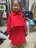 柚一杉女童套裝背心連衣裙秋冬兒童拜年禮服女孩洋氣裙子毛呢外套三件套 紅色 披肩+背心裙+紅帽 120(建議身高115左右) 曬單實(shí)拍圖