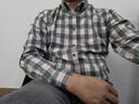 雅戈爾（YOUNGOR）長(cháng)袖襯衫男格紋絨面含毛混紡面料經(jīng)典時(shí)尚手感細膩 綠色 42 曬單實(shí)拍圖