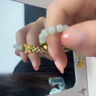 中國黃金CHINA GOLD蝴蝶黃金手鏈足金端午節(jié)五彩繩七夕情人節(jié)禮物送女友老婆生日實(shí)用 足金蝴蝶花和田玉手繩 曬單實(shí)拍圖
