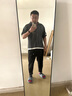 執笙記大碼條紋短袖t恤男士休閑套裝夏季寬松大碼胖子潮衣服男裝兩件裝 黑色條紋冰絲T恤+黑色彈力冰絲褲 XL【150-170斤】偏大 曬單實(shí)拍圖