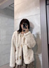 艾珠兒羊羔毛外套女裝秋冬季新款韓版寬松皮毛一體小香風(fēng)加絨加厚羊羔絨 乳白色 M 曬單實(shí)拍圖
