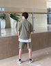 NASA BASE夏季短袖T恤套裝男士潮流休閑男裝夏天衣服運(yùn)動(dòng)工裝短袖襯衫套裝 杏色 XL (145-165斤) 曬單實(shí)拍圖