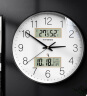 Timess挂钟客厅钟表挂墙家用电波钟2024款闪波万年历温湿度时钟36cm 晒单实拍图