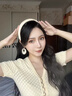 紅允2025新款夏季發(fā)箍女白色海綿高顱頂洗臉頭箍發(fā)卡壓發(fā)發(fā)捆頭飾 高頂發(fā)箍米白色F060 曬單實拍圖