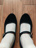 頤福元老北京布鞋女軟底上班工作鞋黑色平底一字扣帶酒店保潔廣場(chǎng)舞蹈鞋 厚底黑色 36 曬單實(shí)拍圖
