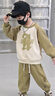 FNJ KIDS男童運(yùn)動套裝秋冬2025新款帥氣男孩加絨衛(wèi)衣兒童休閑兩件套 綠色 110 (身高100-110cm) 曬單實拍圖