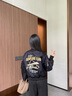 Teenie Weenie小熊秋冬簡約休閑復古飛行員夾克棉服棒球服外套女裝 黑色 XL (175) 曬單實拍圖