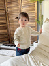 幼歌（YOUGE）嬰幼兒冬季新款軟糯上衣櫻桃甜美提花羊毛紅色開(kāi)衫潮 米白 80 cm 曬單實(shí)拍圖