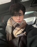 朗琦威尊圍巾男2025新款冬季保暖格子女韓版百搭針織圍脖送男生日禮物情侶 藍咖 曬單實(shí)拍圖