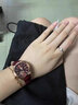 POEDAGAR2025新款高端輕奢女士腕表學(xué)生防水夜光日歷韓版石英潮流女表禮物 皮帶玫金酒紅 曬單實(shí)拍圖