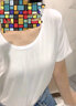棲紀(jì)莫代爾寬松t恤女短袖2025夏季新款冰絲薄款上衣 白色 XL 建議(126-142斤) 曬單實(shí)拍圖