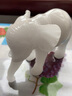 上善好大象擺件一對吸水大象創(chuàng  )意小象工藝禮品客廳辦公室桌面家居裝飾品 吸水大象【白玉色】中號單只 曬單實(shí)拍圖