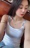映彩小吊帶背心女內搭新款夏裝韓版修身字母吊帶美背外穿上衣ins 白色【字母吊帶】 S 曬單實(shí)拍圖