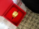 千影黃金戒指男款9999足金扳指龍紋方戒發(fā)財字真金素金首飾送老公按克 福字13.71-13.9g(含工費20) 曬單實拍圖