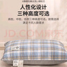 雅鹿全棉純棉枕頭枕芯護頸椎睡眠高枕家用一對裝枕頭專(zhuān)用整頭單只男 蘭拼灰【單邊舒適全棉枕】 48*74cm高枕（單只裝） 曬單實(shí)拍圖