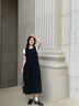 VEGA CHANG黑色顯瘦氣質(zhì)連衣裙女2025年夏季新款圓領(lǐng)休閑設(shè)計(jì)感A字背心長(zhǎng)裙 薄暮黑 S 曬單實(shí)拍圖