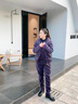 皮爾卡丹（pierre cardin）加絨加厚運(yùn)動(dòng)休閑套裝女秋冬季2025年時(shí)尚金絲絨衛(wèi)衣服三件套 紫色 2XL （建議120-130斤） 曬單實(shí)拍圖