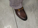 百麗（Belle）通勤商務(wù)皮鞋男春夏牛皮套腳樂(lè )福鞋軟底休閑皮鞋A0632AM2預售 棕色—馬銜扣款 40 (250mm) 曬單實(shí)拍圖