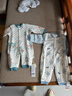 貝肽斯嬰兒衣服春秋夾棉連體衣新生兒寶寶秋裝三層空氣棉嬰兒連體衣 快樂綠林 73cm 曬單實拍圖