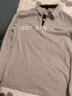 南极人长袖T恤男春秋款翻领纯色男士衣服男装春装体恤打底衫 T102灰色常规 175/XL 实拍图