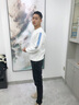 花花公子（PLAYBOY）圓領(lǐng)衛(wèi)衣男春秋季新款潮流ins港風(fēng)時(shí)尚上衣男韓版百搭長袖t恤男裝 白色 M 曬單實(shí)拍圖