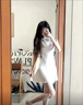溫影（W.YING）睡衣女冰絲感吊帶睡裙薄款綢家居服性感火辣裙子春夏季 白色 (圓領(lǐng)-吊帶) M 86-99斤 曬單實(shí)拍圖