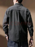 后探潮流復古美式工裝襯衫男寬松秋季男士襯衣外套男士獵裝長(cháng)袖上衣男 灰色 2XL（160-180斤） 曬單實(shí)拍圖