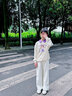 優(yōu)優(yōu)1點（Yoyo one）女童褲子春秋裝兒童闊腿褲白色春秋童裝長褲女大童運動衛(wèi)褲 15046米白色【春秋不加絨】 130 曬單實拍圖