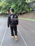 韞舜 書包男女 大學(xué)生高中生雙肩包pu皮質(zhì)旅行背包休閑潮流電腦登山 黑色 32*17*44cm 曬單實(shí)拍圖