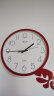 天王星（Telesonic）挂钟 客厅创意钟表现代简约安静钟时尚个性3D立体时钟卧室石英钟圆形挂表S9651-3红色 实拍图