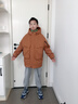 雅鹿兒童痞帥男童羽絨服冬季2025新款寶寶男孩子大童小童加厚外套 橙棕色 160  成人可穿 曬單實(shí)拍圖