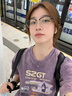 LDBE做舊短袖t恤女夏季2025新款潮牌美式復古寬松設計感小眾上衣體恤 紫色 M 曬單實拍圖