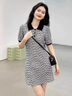 燕潯法式氣質(zhì)學(xué)院小香風(fēng)連衣裙女夏2024新款小個(gè)子收腰泡泡袖裙子 圖片色 L (建議110-125斤) 曬單實(shí)拍圖