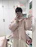 AEMAPE新款學(xué)院風(fēng)連帽牛角扣棉服女2025秋冬新款韓版少女減齡風(fēng)通勤外套 粉色 L (110-125斤拍) 曬單實(shí)拍圖