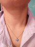 法蔻（farcoko）海洋之心項鏈女鎖骨鏈鋯鉆石吊墜生日禮物送女友老婆 經(jīng)典款（藍鉆） 曬單實(shí)拍圖
