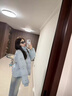 燦圖韓系小香風立領棉服女裝冬季新款羽面包絨服小個子加厚棉衣外套 藍色 M 曬單實拍圖