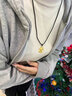 中國黃金（CHINA GOLD）黃金吊墜男女款足金生肖龍柱吊墜本命年生肖龍項鏈生日禮物送男友 生肖龍項鏈【配黑繩】 約1g 曬單實拍圖